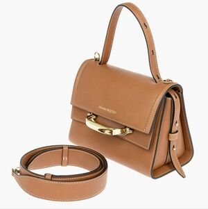 Alexander McQueen Brown Story Bag with Gold Hardware